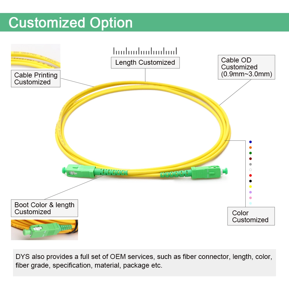 Fiber Optic Cable Single Mode 9/125 Simplex Sc/Upc-Sc/Upc Fiber Optic Patch Cord